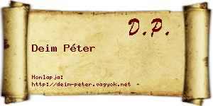 Deim Péter névjegykártya